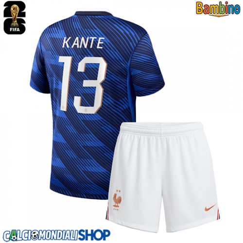 Maglie da calcio Francia Kante #13 Prima Maglia Bambino Mondiali 2026  Manica Corta (+ Pantaloni corti)